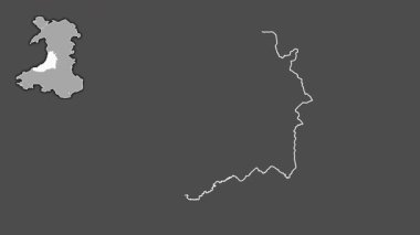 Ceredigion, Galler - Büyük Britanya, çıkarıldı ve izole edildi. Gri Tonlama