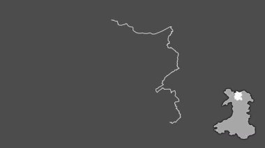 Conwy, Galler - Büyük Britanya, dışlanmış ve izole edilmiş. Gri Tonlama