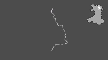 Denbighshire, Galler - Büyük Britanya, sürüldü ve izole edildi. Gri Tonlama