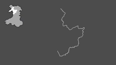 Gwynedd, Galler - Büyük Britanya, dışlanmış ve izole edilmiş. Gri Tonlama