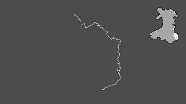 Monmouthshire, Galler - Büyük Britanya, dışlanmış ve izole edilmiş. Gri Tonlama
