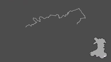 Newport, Galler - Büyük Britanya, dışlanmış ve izole edilmiş. Gri Tonlama