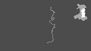 Powys, Galler - Büyük Britanya, dışlanmış ve izole edilmiş. Gri Tonlama