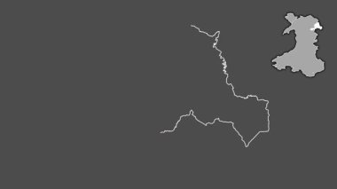 Wrexham, Galler - Büyük Britanya, dışlanmış ve izole edilmiş. Gri Tonlama