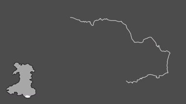 Glamorgan, Galler Vadisi - Büyük Britanya, sürüldü ve izole edildi. Gri Tonlama
