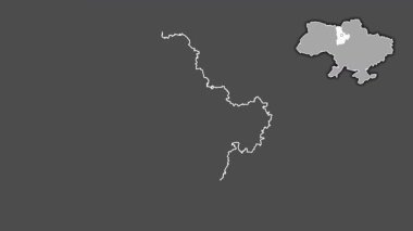 Kiev, Ukrayna, Kırım 'la birlikte, çıkarılmış ve izole edilmiş. Gri Tonlama