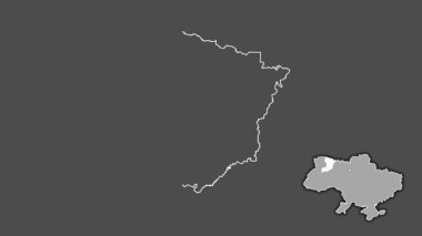 Rivne, Ukrayna, Kırım 'la birlikte, çıkarılmış ve izole edilmiş. Gri Tonlama