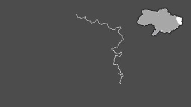 Luhans 'k, Ukrayna, sürülmüş ve izole edilmiş. Gri Tonlama