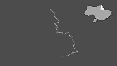 Sumy, Ukrayna, soyutlanmış ve soyutlanmış. Gri Tonlama