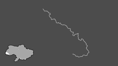 Transcarpathia, Ukrayna, çıkarılmış ve izole edilmiş. Gri Tonlama