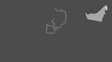 Fujayrah, Birleşik Arap Emirlikleri, çıkarılmış ve izole edilmiş. Gri Tonlama