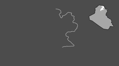 Erbil, Irak, sürülmüş ve izole edilmiş. Gri Tonlama