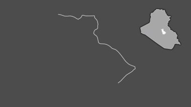Babil, Irak, sürülmüş ve izole edilmiş. Gri Tonlama