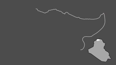 Dihok, Irak, sürülmüş ve izole edilmiş. Gri Tonlama