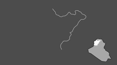 Ninawa, Irak, sürülmüş ve izole edilmiş. Gri Tonlama