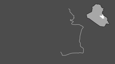 Wasit, Irak, sürülmüş ve izole edilmiş. Gri Tonlama