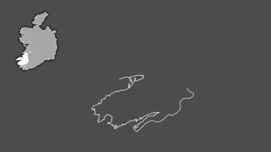 Kerry, İrlanda, dışlanmış ve izole edilmiş. Gri Tonlama