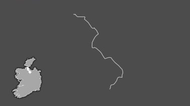 Leitrim, İrlanda, boşaltılmış ve izole edilmiş. Gri Tonlama
