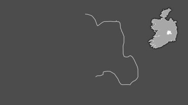 Laoighis, İrlanda, dışlanmış ve izole edilmiş. Gri Tonlama