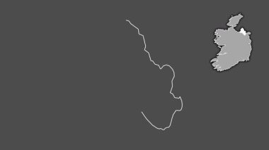 Monaghan, İrlanda, dışlanmış ve izole edilmiş. Gri Tonlama