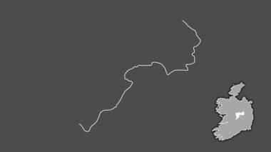 Offaly, İrlanda, boşaltılmış ve izole edilmiş. Gri Tonlama