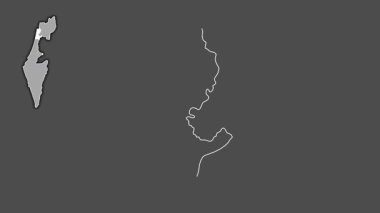 Hayfa, İsrail, boşaltılmış ve izole edilmiş. Gri Tonlama