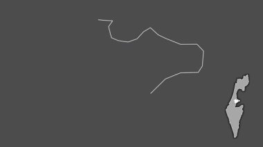 Kudüs, İsrail, boşaltılmış ve izole edilmiş. Gri Tonlama