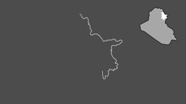 Es-Sulaymaniyah, Irak, sürülmüş ve izole edilmiş. Gri Tonlama