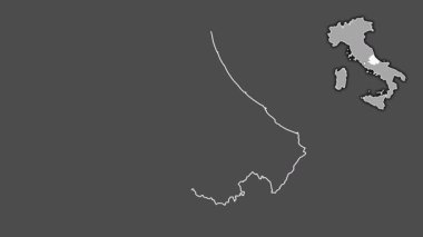 Abruzzo, İtalya, boşaltılmış ve izole edilmiş. Gri Tonlama