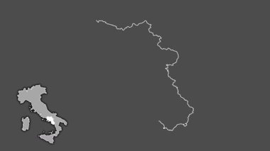 Campania, İtalya, sürülmüş ve izole edilmiş. Gri Tonlama