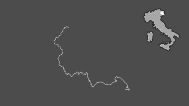 Friuli-Venezia Giulia, İtalya, dışlanmış ve izole edilmiş. Gri Tonlama