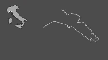 Liguria, İtalya, boşaltılmış ve izole edilmiş. Gri Tonlama