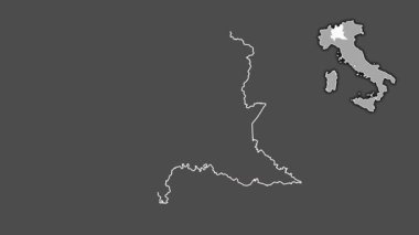 Lombardia, İtalya, boşaltılmış ve izole edilmiş. Gri Tonlama