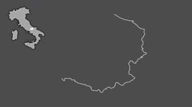 Molise, İtalya, boşaltılmış ve izole edilmiş. Gri Tonlama