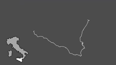Sicilya, İtalya, dışlanmış ve izole edilmiş. Gri Tonlama