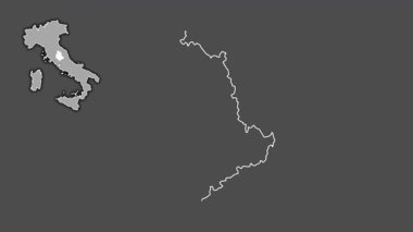 Umbria, İtalya, çıkarılmış ve izole edilmiş. Gri Tonlama