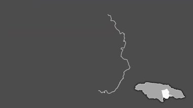 Aziz Catherine, Jamaika, çıkarılmış ve izole edilmiş. Gri Tonlama