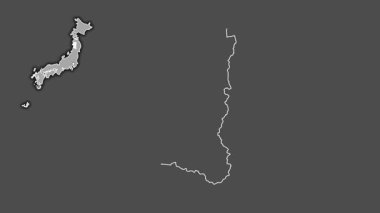 Akita, Japonya, dışlanmış ve izole edilmiş. Gri Tonlama