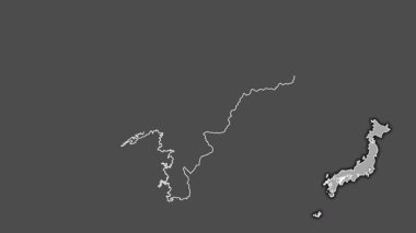 Ehime, Japonya, soyutlanmış ve soyutlanmış. Gri Tonlama