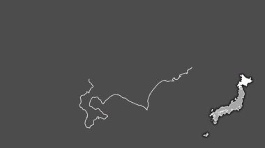 Hokkaido, Japonya, dışlanmış ve izole edilmiş. Gri Tonlama