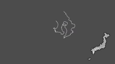 Kagoshima, Japonya, boşaltılmış ve izole edilmiş. Gri Tonlama