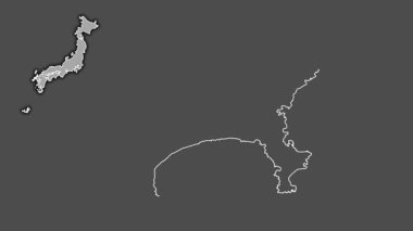 Kanagawa, Japonya, boşaltılmış ve izole edilmiş. Gri Tonlama