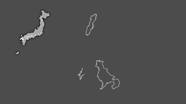 Nagasaki, Japonya, dışlanmış ve izole edilmiş. Gri Tonlama