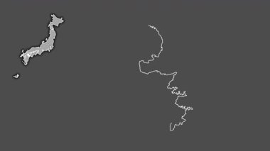 Oita, Japonya, dışlanmış ve izole edilmiş. Gri Tonlama