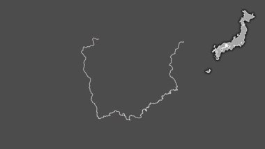 Okayama, Japonya, boşaltılmış ve izole edilmiş. Gri Tonlama