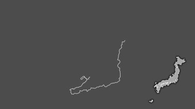 Osaka, Japonya, dışlanmış ve izole edilmiş. Gri Tonlama