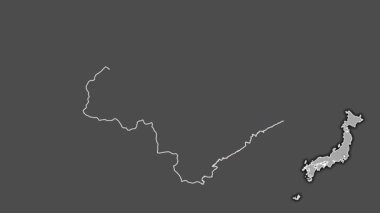 Tokushima, Japonya, boşaltılmış ve izole edilmiş. Gri Tonlama