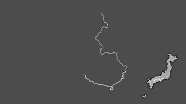 Wakayama, Japonya, boşaltılmış ve izole edilmiş. Gri Tonlama