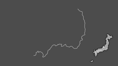 Toyama, Japonya, boşaltılmış ve izole edilmiş. Gri Tonlama