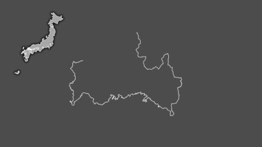 Yamaguchi, Japonya, dışlanmış ve izole edilmiş. Gri Tonlama